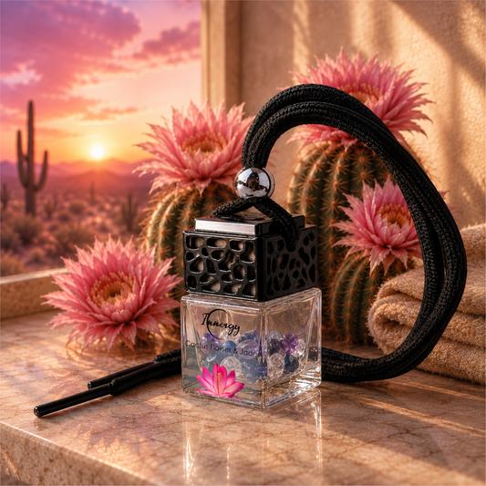 Cactus Flower and Jade Crystal-Enhanced Oil Diffuser, Car Air Freshener, 8ml