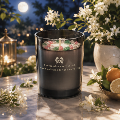 Cancer Zodiac Crystal Candle, 10oz