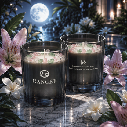 Cancer Zodiac Crystal Candle, 10oz