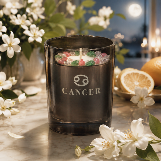 Cancer Zodiac Crystal Candle, 10oz