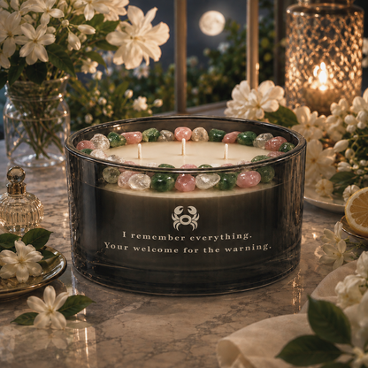 Cancer Zodiac 3-Wick Crystal Candle, 16oz
