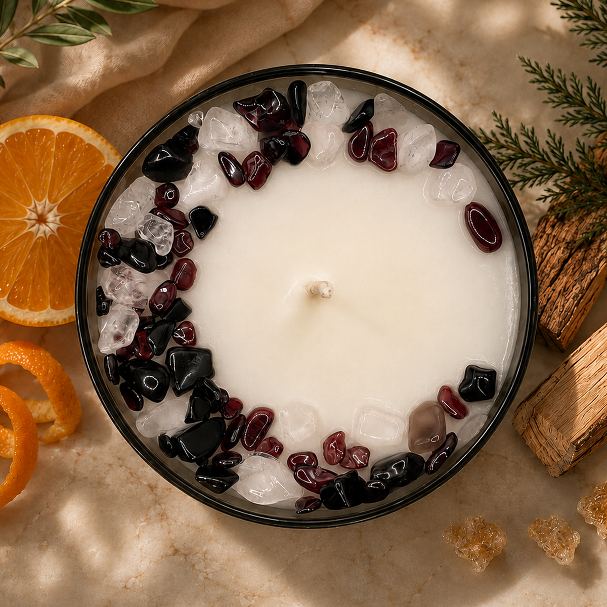 Capricorn Zodiac Crystal Candle, 10oz