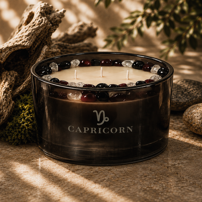 Capricorn Zodiac 3-Wick Crystal Candle, 16oz