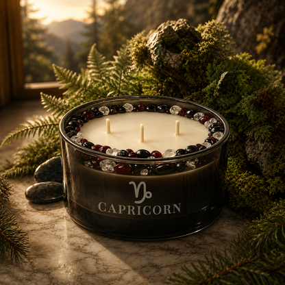 Capricorn Zodiac 3-Wick Crystal Candle, 16oz
