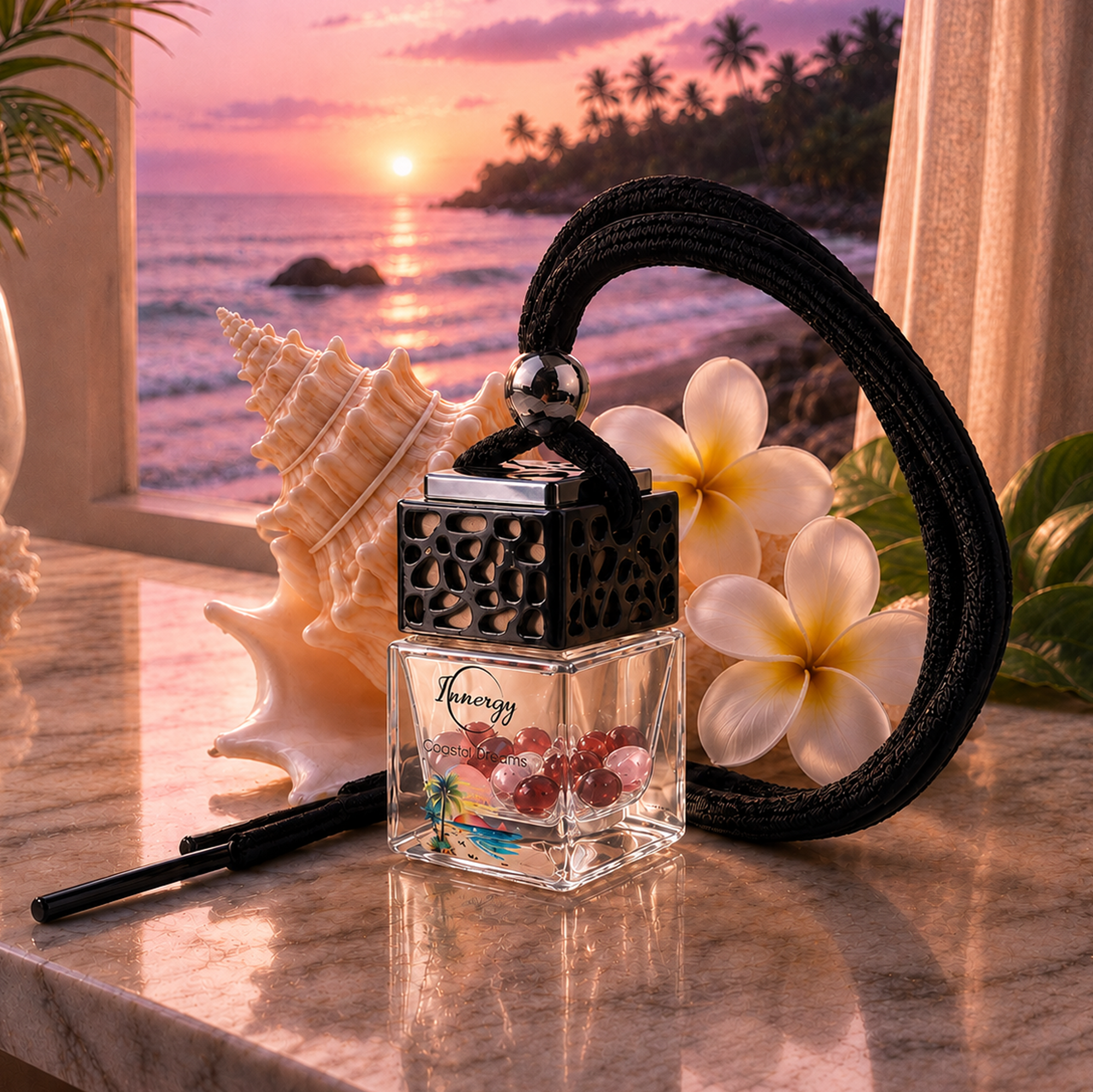 Coastal Dreams Crystal-Enhanced Oil Diffuser, Car Air Freshener, 8ml