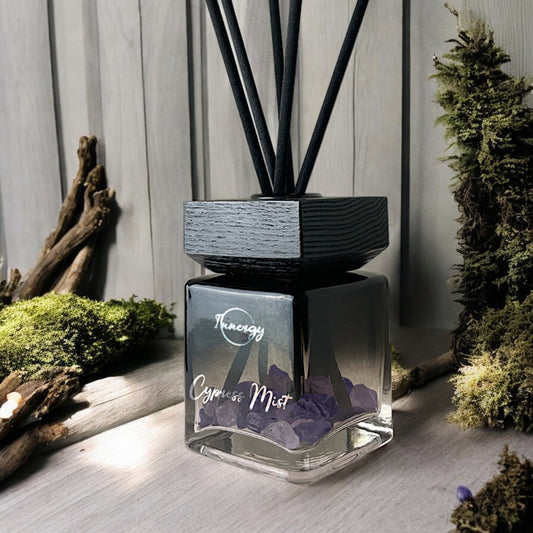 Cypress Mist Crystal-Enhanced Reed Oil Diffuser, 100ml