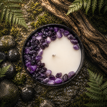 Third-Eye Chakra Crystal Candle, 10oz