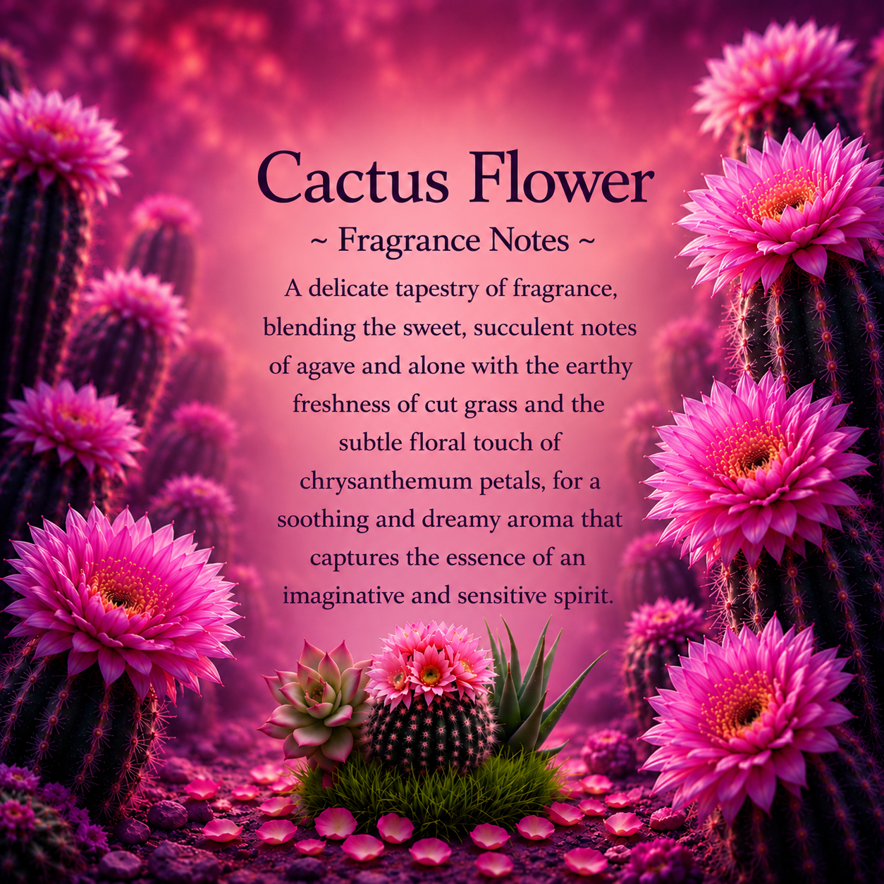 Cactus Flower and Jade Crystal-Enhanced Premium Coconut-Soy Wax Melts