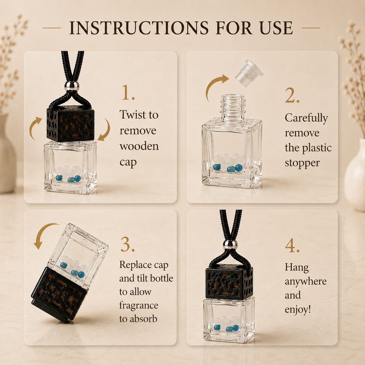 Limited Edition: Winters Eve Crystal-Enhanced Oil Diffuser, Car Air Freshener, 8ml
