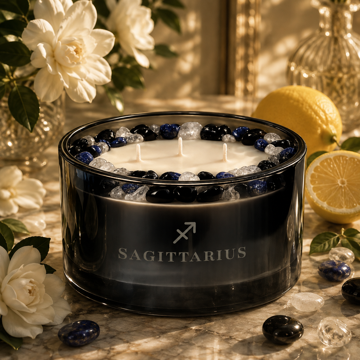 Sagittarius Zodiac 3-Wick Crystal Candle, 16oz