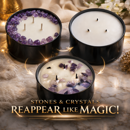 Third-Eye 3-Wick Chakra Crystal Candle, 16oz