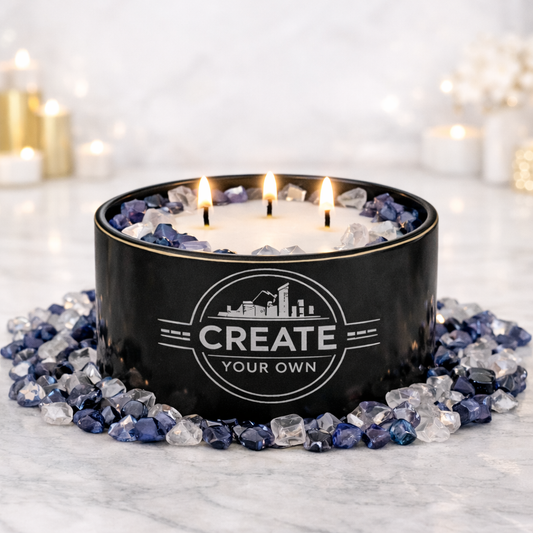 Custom Engraved 3-Wick Crystal Candle, 16oz