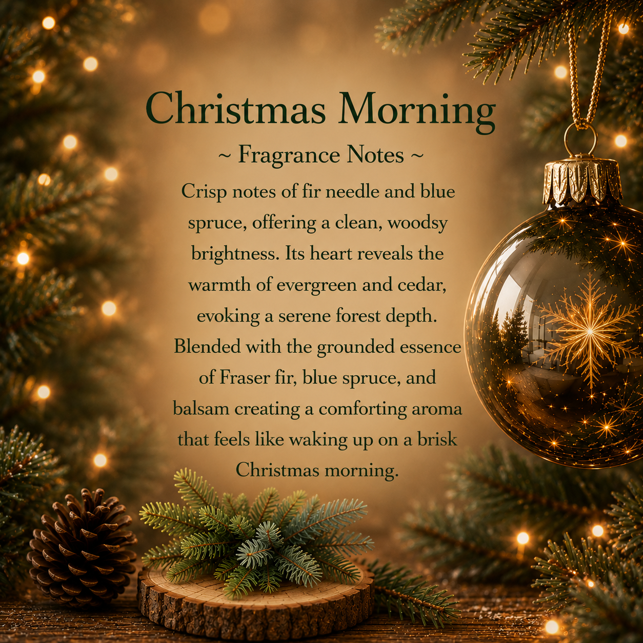 Christmas Morning, Premium Coconut-Soy Wax Tea Light Crystal Candle, 1oz
