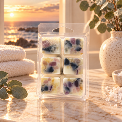 Sea Salt Eucalyptus Crystal-Enhanced Premium Coconut-Soy Wax Melts