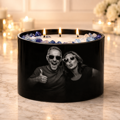 Custom Engraved 3-Wick Crystal Candle, 16oz