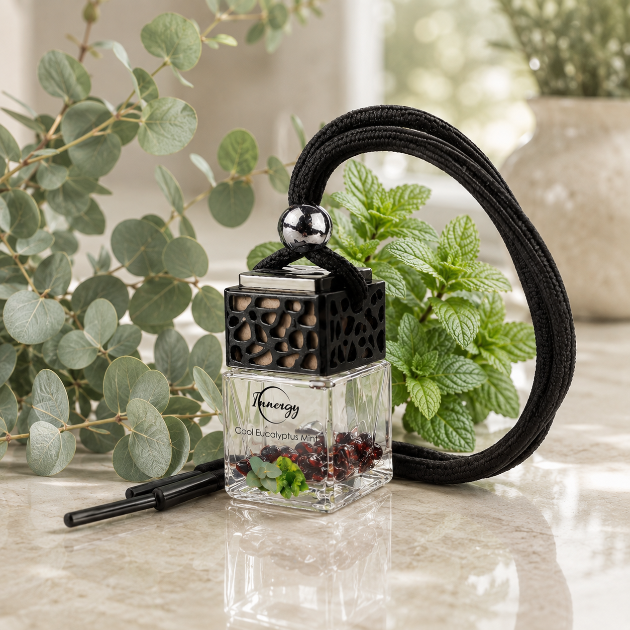 Cool Eucalyptus Mint Crystal-Enhanced Oil Diffuser, Car Air Freshener, 8ml