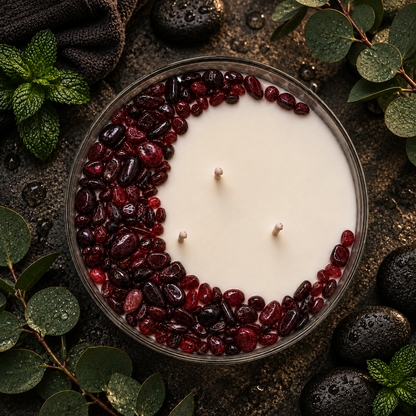 Cool Eucalyptus Mint Handcrafted Crystal-Infused Coconut Soy 3-Wick Scented Candle, 16oz