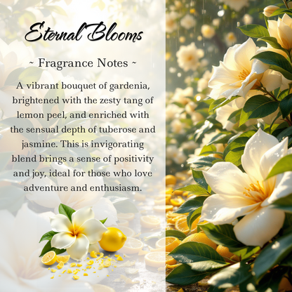 Eternal Blooms Crystal Candle with Black Obsidian, Lapis Lazuli, and Crystal Quartz | Coconut-Soy Wax Candle, 9oz