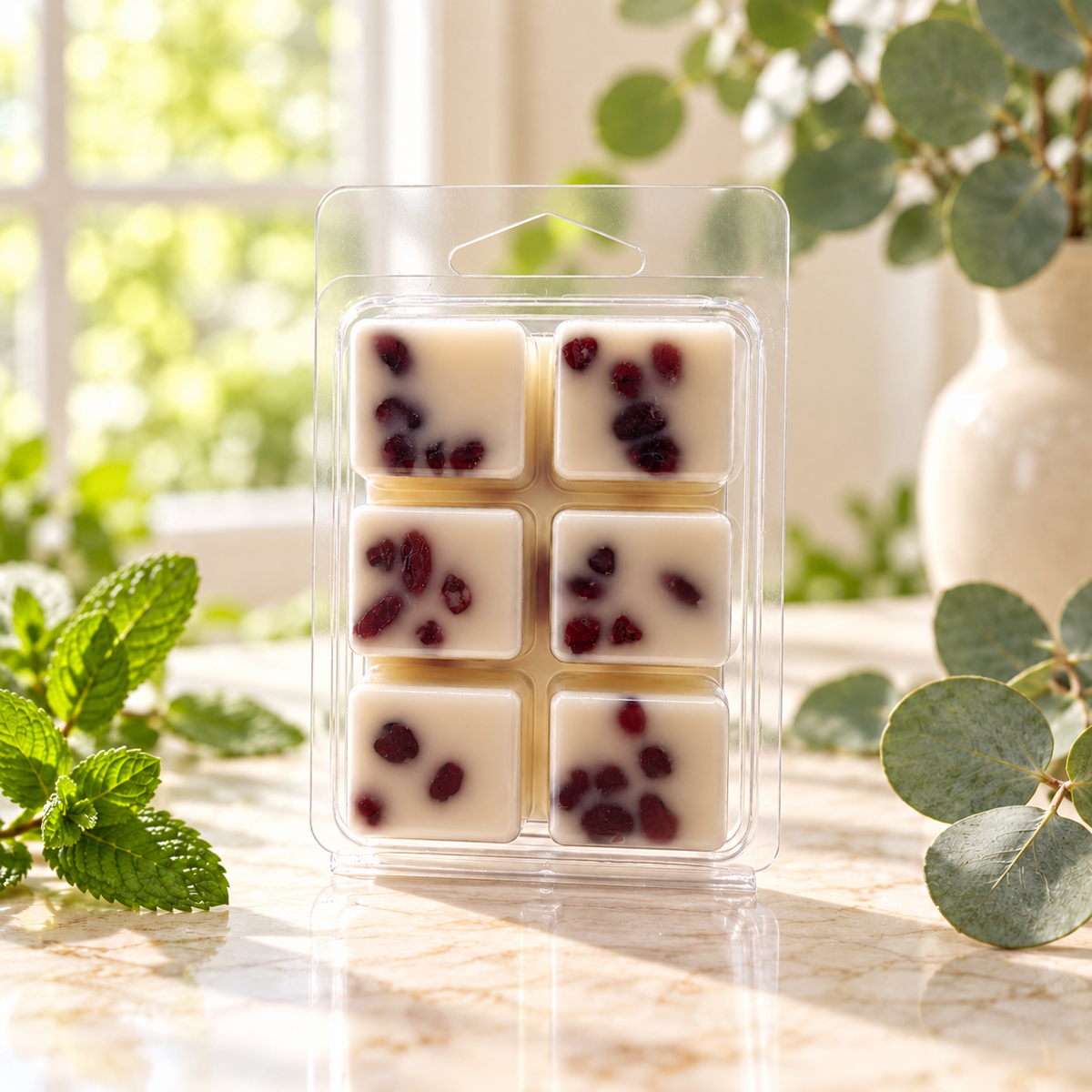 Cool Eucalyptus Mint Crystal-Enhanced Premium Coconut-Soy Wax Melts