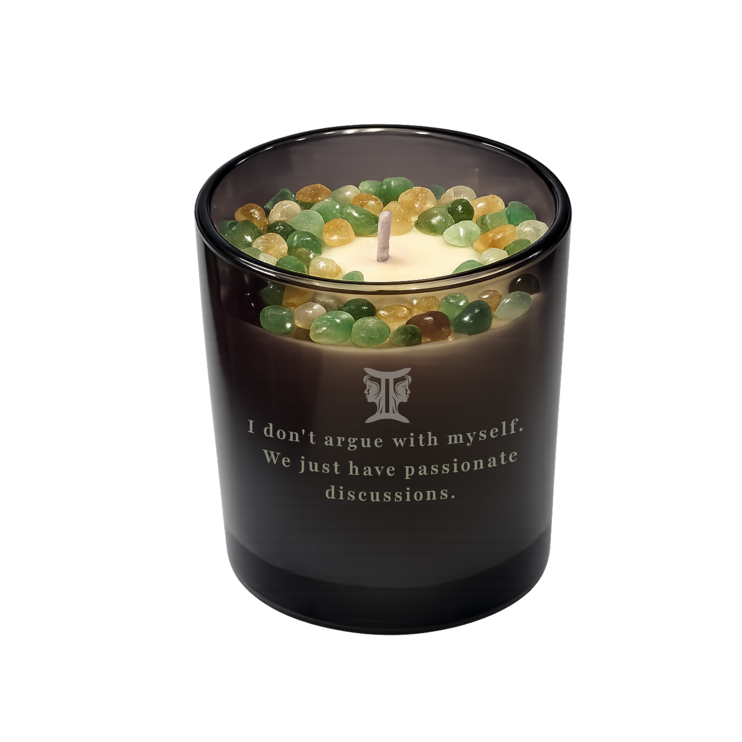 Gemini Zodiac Crystal Candle, 10oz