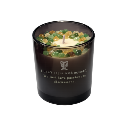 Gemini Zodiac Crystal Candle, 10oz