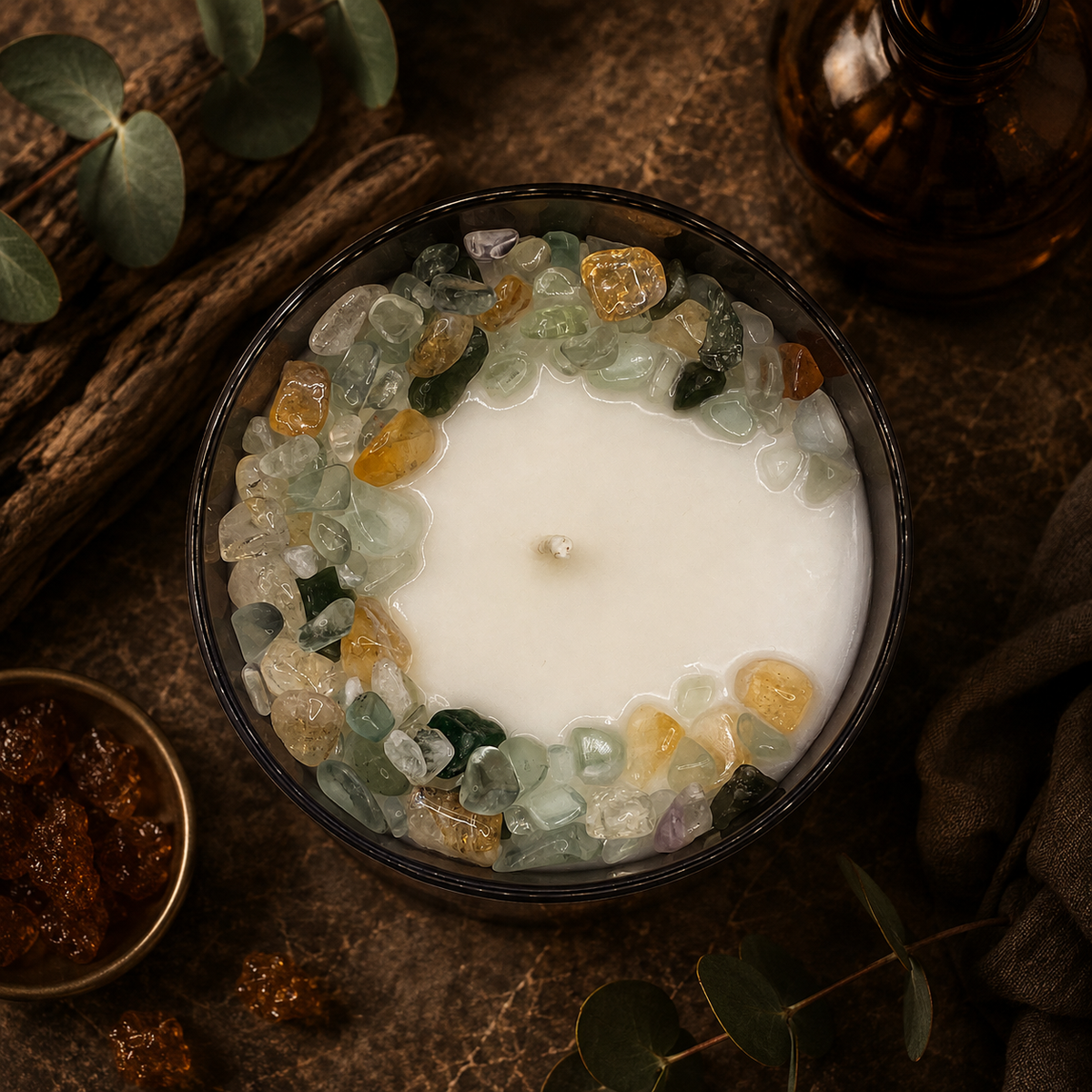 Gemini Zodiac Crystal Candle, 10oz