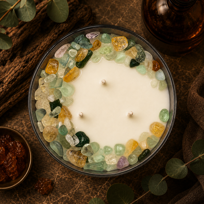 Gemini Zodiac 3-Wick Crystal Candle, 16oz