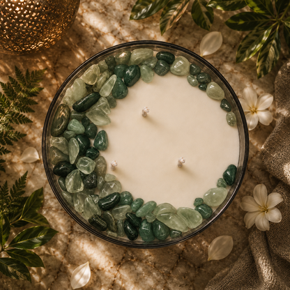 Heart Chakra 3-Wick Crystal Candle, 16 oz