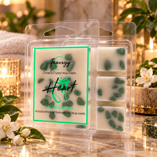 Heart Chakra Crystal-Enhanced Premium Coconut-Soy Wax Melts