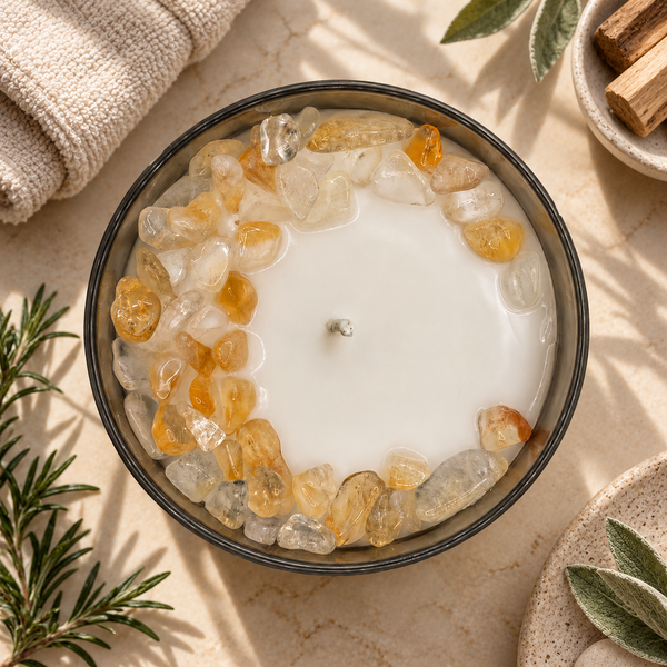 Herbal Tranquility Crystal Candle, 10oz