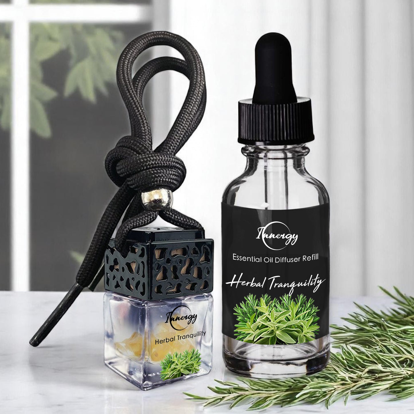 Herbal Tranquility Crystal-Enhanced Oil Diffuser, Car Air Freshener, 8ml