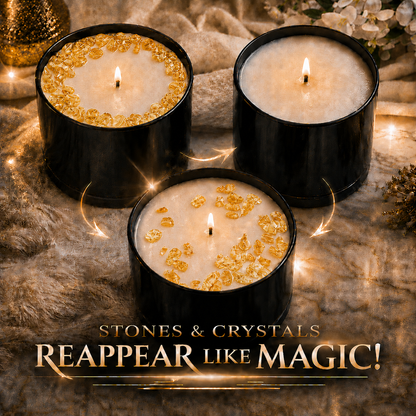 Herbal Tranquility Handcrafted Crystal-Infused Coconut Soy Wax Scented Candle, 10oz