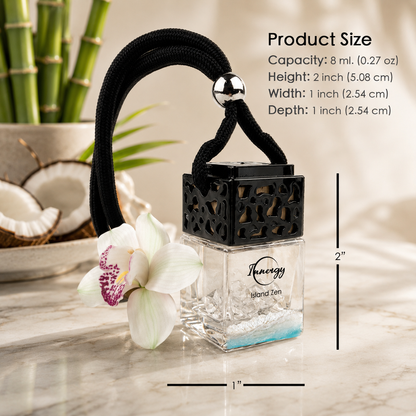 Island Zen Crystal-Enhanced Oil Diffuser, Car Air Freshener, 8ml
