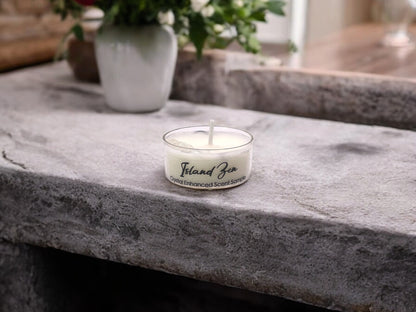 Island Zen, Premium Coconut-Soy Wax Tea Light Crystal Candle, 1oz
