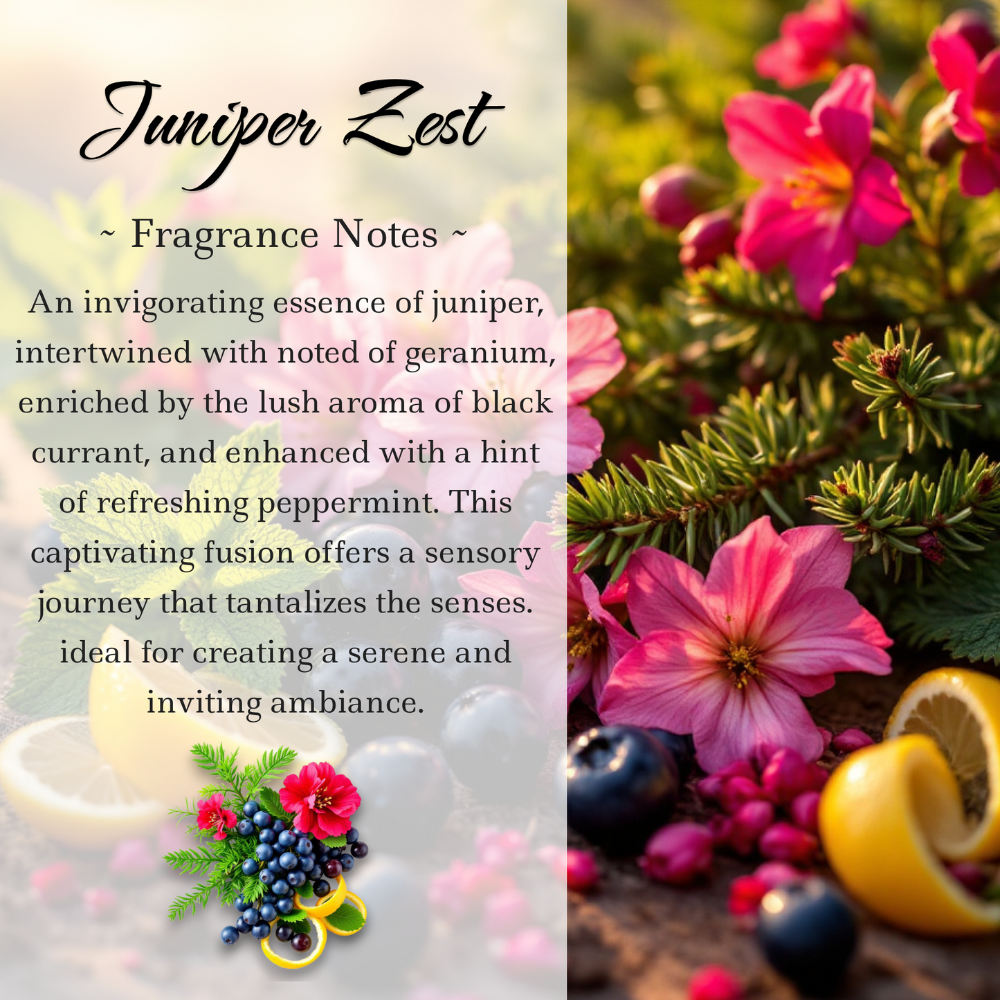 Juniper Zest Crystal-Enhanced Premium Coconut-Soy Wax Melts