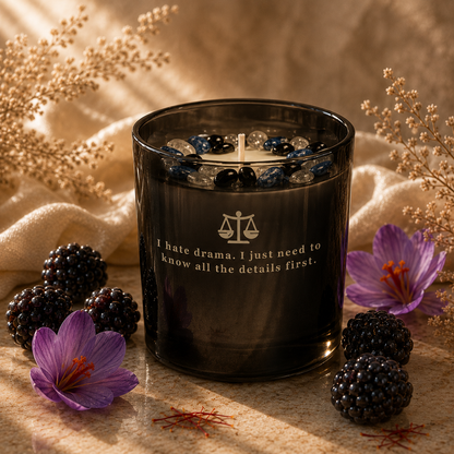 Libra Zodiac Crystal Candle, 10oz