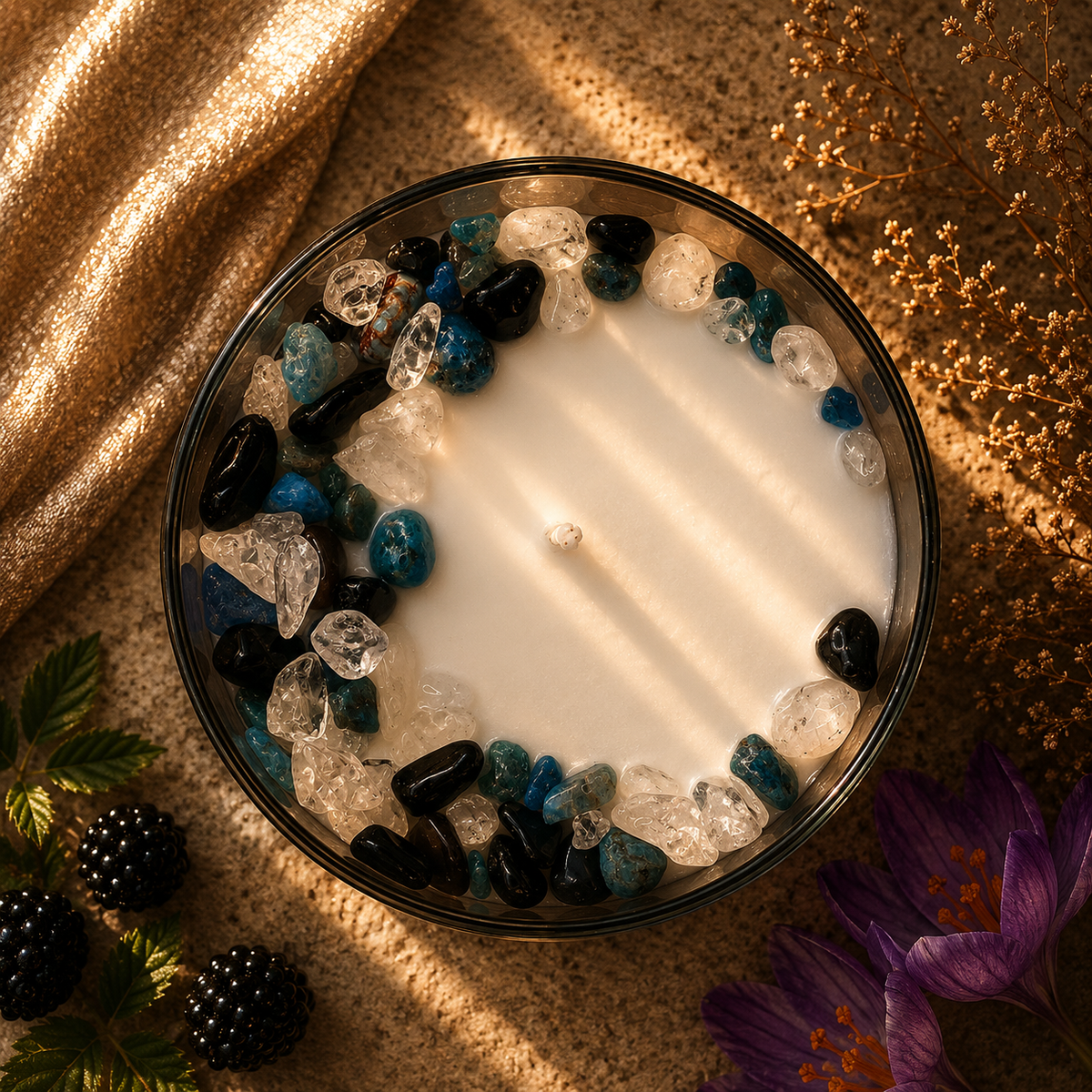 Libra Zodiac Crystal Candle, 10oz