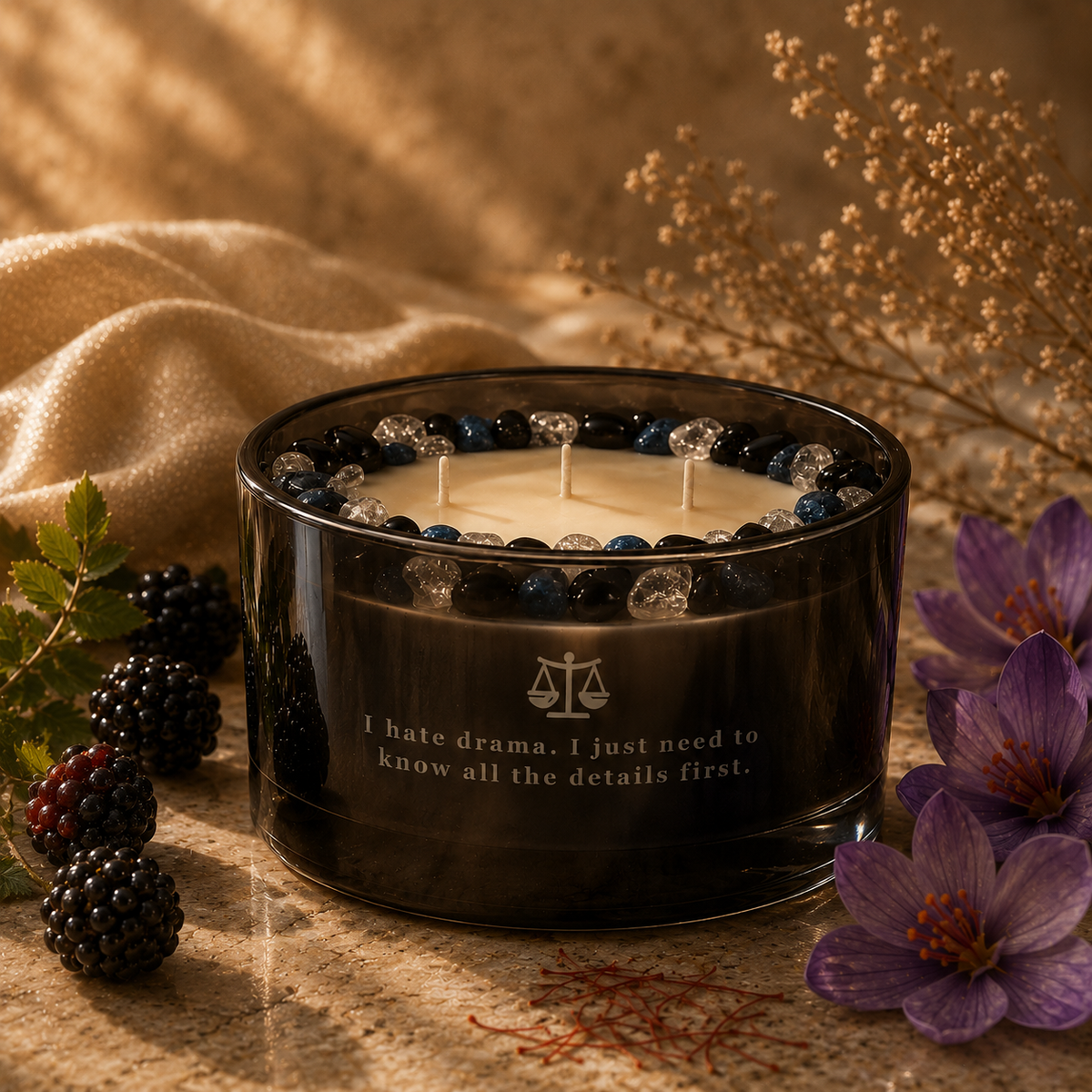 Libra Zodiac 3-Wick Crystal Candle, 16oz
