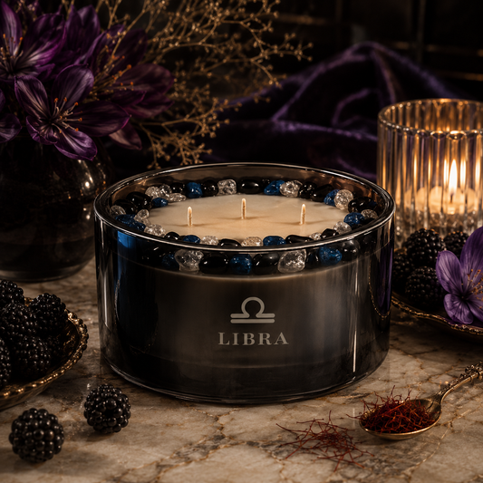 Libra Zodiac 3-Wick Crystal Candle, 16oz