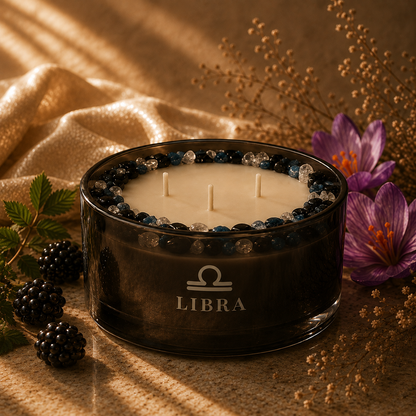Libra Zodiac 3-Wick Crystal Candle, 16oz