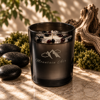 Mountain Air Handcrafted Crystal-Infused Coconut Soy Wax Scented Candle, 10oz