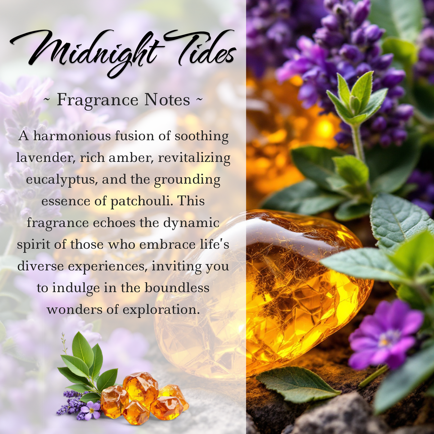 Midnight Tides Crystal-Enhanced Oil Diffuser, Car Air Freshener, 8ml