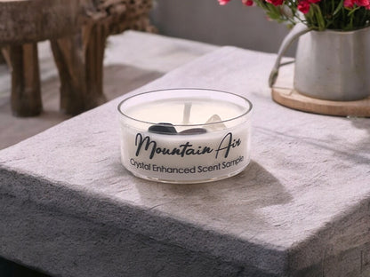 Mountain Air, Premium Coconut-Soy Wax Tea Light Crystal Candle, 1oz