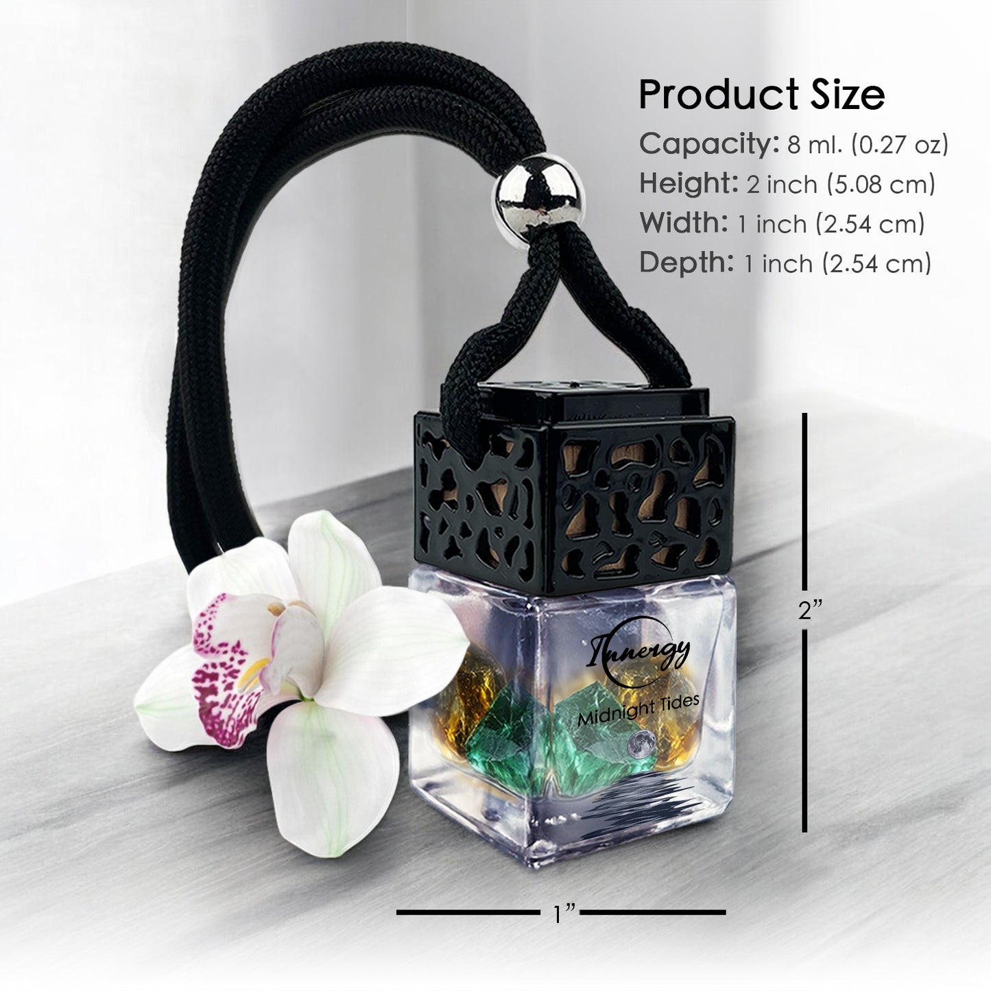 Midnight Tides Crystal-Enhanced Oil Diffuser, Car Air Freshener, 8ml