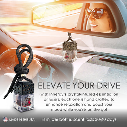 Root Chakra Crystal-Enhanced Oil Diffuser, Car Air Freshener, 8ml