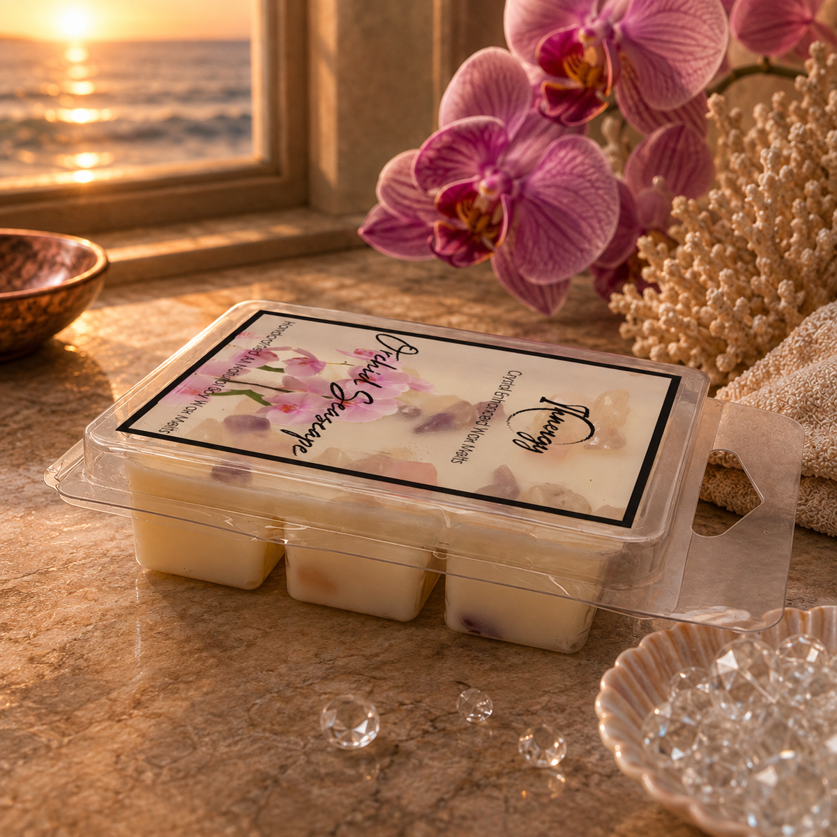 Orchid Seascape Crystal-Enhanced Premium Coconut-Soy Wax Melts
