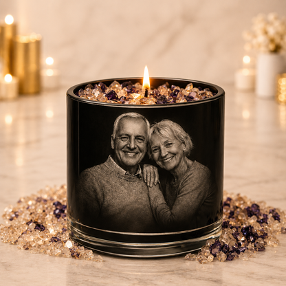 Custom Engraved Crystal Candle, 10oz