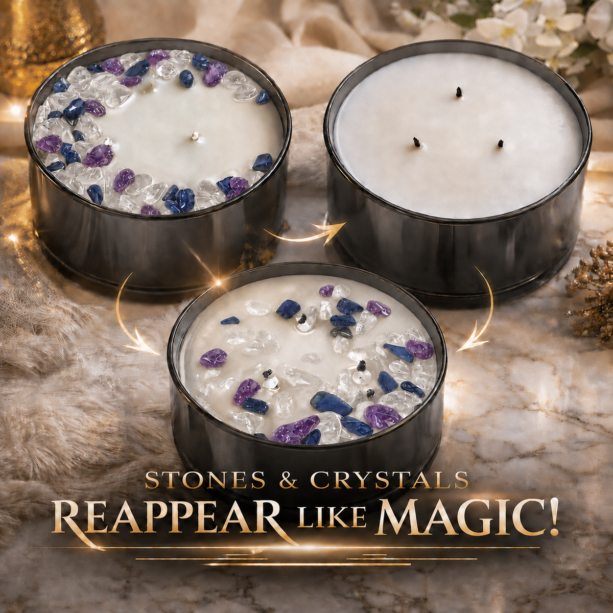 Pisces Zodiac 3-Wick Crystal Candle, 16oz