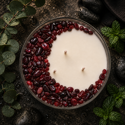 Root Chakra 3-Wick Crystal Candle, 16oz