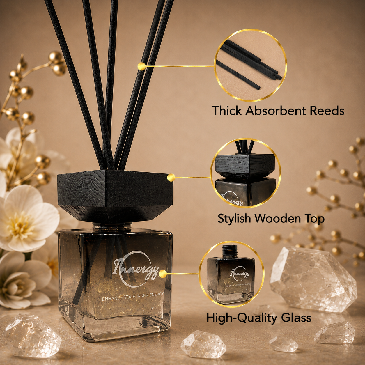 Custom Engraved Crystal Diffuser, 100ml
